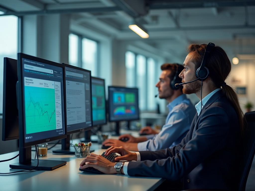 Customer support team working with e-commerce customers