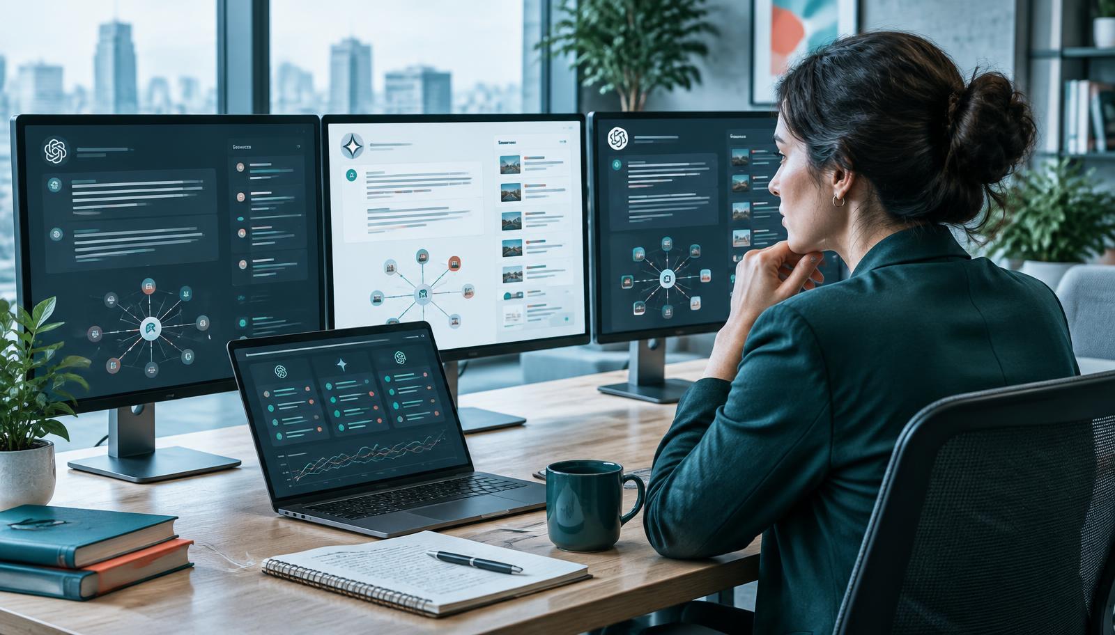 Marketing analyst checking whether a brand appears across AI search and answer platforms
