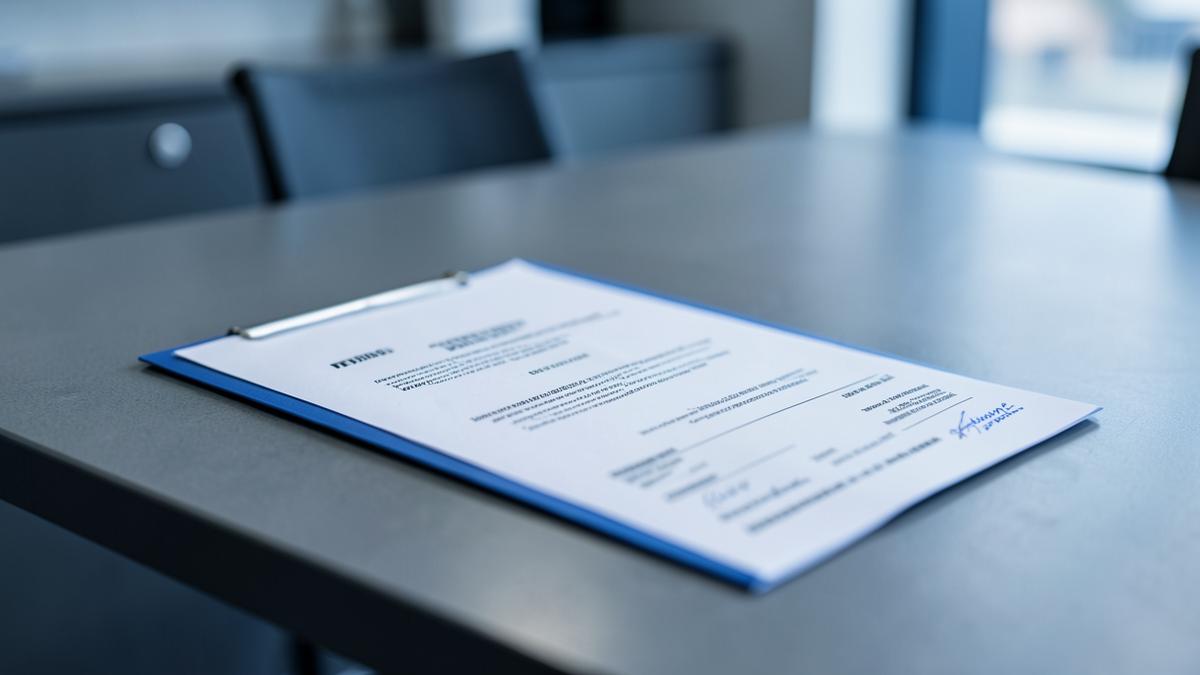 Operations documents for a US entity bank account application on a desk